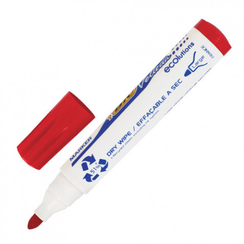Маркер стираемый для белой доски КРАСНЫЙ, BIC Velleda, 1,4-5 мм, эргономичный корпус, 904939