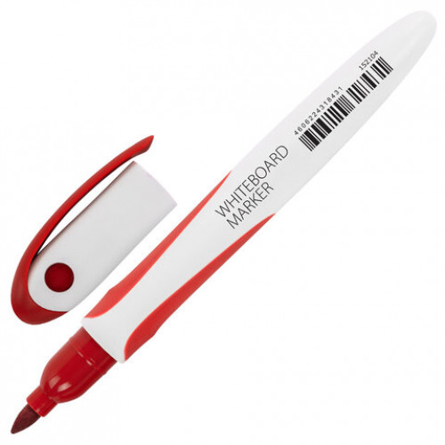 Маркер стираемый для белой доски КРАСНЫЙ, BRAUBERG SOFT LITE, 3 мм, резиновая вставка, 152104