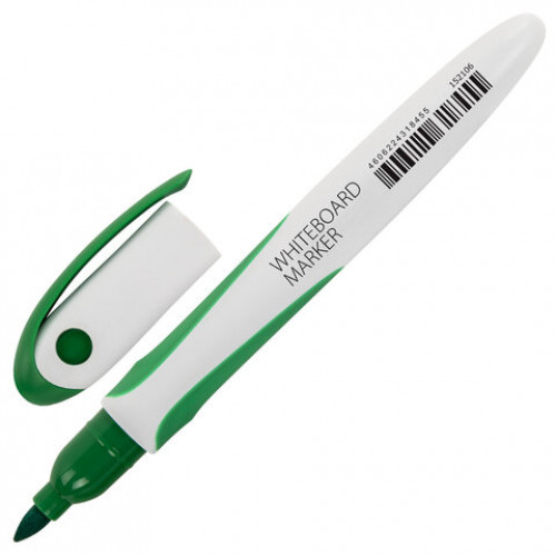 Маркер стираемый для белой доски ЗЕЛЕНЫЙ, BRAUBERG SOFT LITE, 3 мм, резиновая вставка, 152106