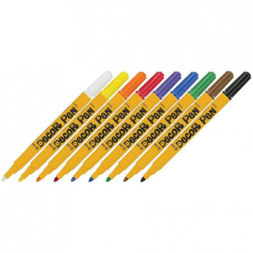 Маркеры для декорирования 8 ЦВЕТОВ + 1 БЕЛЫЙ CENTROPEN Decor Pen, 1,5 мм, 2738, 5 2738 0901