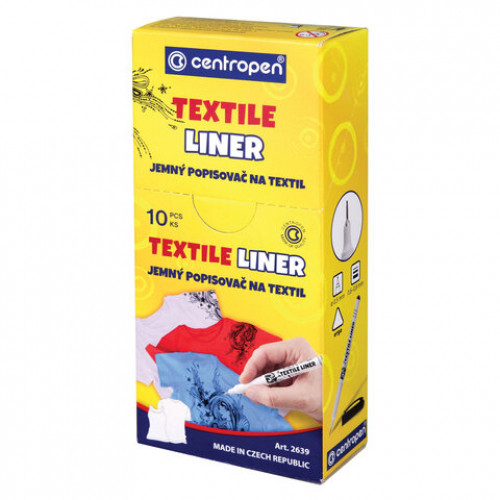 Маркер для ткани ЧЕРНЫЙ CENTROPEN Textile Liner, игольчатый наконечник, 0,6-0,8 мм, 2639, 5 2639 0112