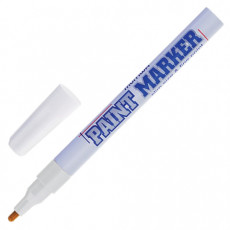Маркер-краска лаковый (paint marker) MUNHWA Slim, 2 мм, БЕЛЫЙ, нитро-основа, алюминиевый корпус, SPM-05