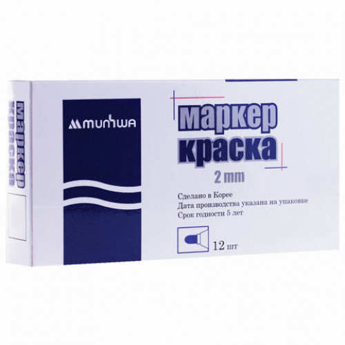 Маркер-краска лаковый (paint marker) MUNHWA Slim, 2 мм, КРАСНЫЙ, нитро-основа, алюминиевый корпус, SPM-03
