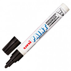 Маркер-краска лаковый (paint marker) UNI (Япония) Paint, 2,2-2,8 мм, ЧЕРНЫЙ, нитро-основа, алюминиевый корпус, PX-20(L) BLACK