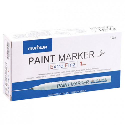 Маркер-краска лаковый MUNHWA Extra Fine Paint Marker, ЧЕРНЫЙ, 1 мм, нитро-основа, EFPM-01
