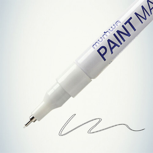 Маркер-краска лаковый MUNHWA Extra Fine Paint Marker, БЕЛЫЙ, 1 мм, нитро-основа, EFPM-05