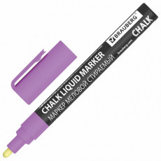 Маркер меловой CHALK LIQUID MARKER, ФИОЛЕТОВЫЙ, 3 мм, стираемый, BRAUBERG CHALK, 152588 Маркер меловой CHALK LIQUID MARKER, ФИОЛЕТОВЫЙ, 3 мм, стираемый, BRAUBERG CHALK, 152588