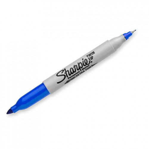 Маркер перманентный двусторонний SHARPIE (США) СИНИЙ, Twin Tip, наконечники 0,9 / 0,5 мм, S0811120