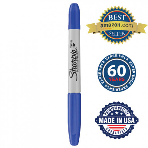 Маркер перманентный двусторонний SHARPIE (США) СИНИЙ, Twin Tip, наконечники 0,9 / 0,5 мм, S0811120