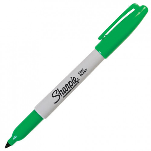 Маркер перманентный SHARPIE (США) ЗЕЛЕНЫЙ, Fine, круглый наконечник, 1 мм, S0810960