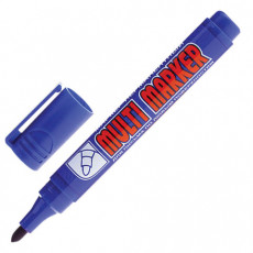 Маркер перманентный CROWN Multi Marker, СИНИЙ, круглый наконечник, 3 мм, CPM-800