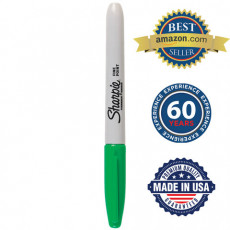 Маркер перманентный SHARPIE (США) ЗЕЛЕНЫЙ, Fine, круглый наконечник, 1 мм, S0810960