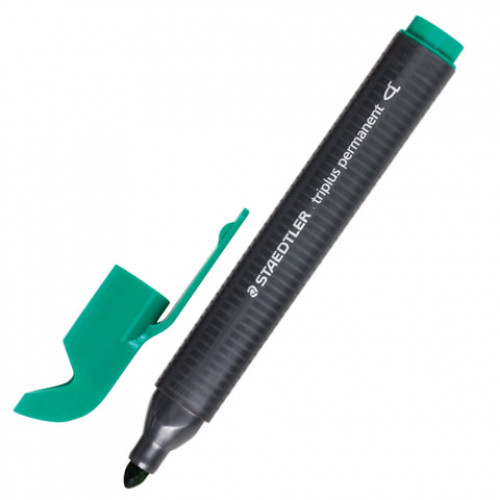 Маркер перманентный STAEDTLER (Германия) Triplus, ЗЕЛЕНЫЙ, трехгранный, круглый наконечник, 2 мм, 3552-5