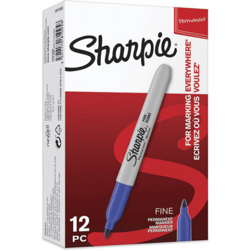 Маркер перманентный SHARPIE (США) СИНИЙ, Fine, круглый наконечник, 1 мм, S0810950