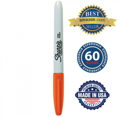 Маркер перманентный SHARPIE (США) ОРАНЖЕВЫЙ, Fine, круглый наконечник, 1 мм, 2025036