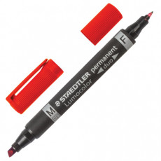 Маркер перманентный STAEDTLER двусторонний, КРАСНЫЙ, круглый 0,6 мм / скошенный 1,5-4 мм, 348 B-2 Маркер перманентный STAEDTLER двусторонний, КРАСНЫЙ, круглый 0,6 мм / скошенный 1,5-4 мм, 348 B-2
