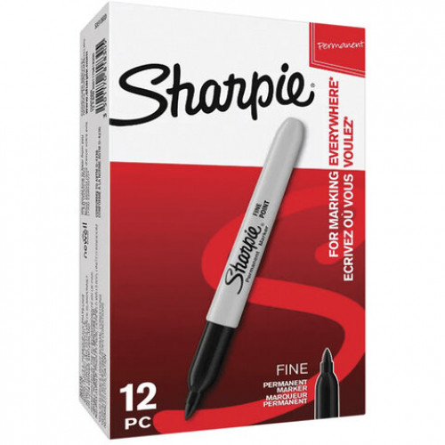 Маркер перманентный SHARPIE (США) ЧЕРНЫЙ, Fine, круглый наконечник, 1 мм, S0810930