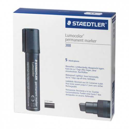Маркер перманентный (нестираемый) STAEDTLER (Германия) Lumocolor, ЗЕЛЕНЫЙ, скошенный наконечник, 2-12 мм, 388-5