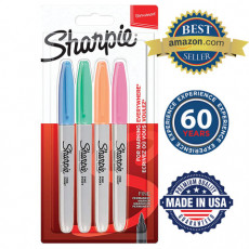 Маркеры перманентные SHARPIE (США) НАБОР 4 ЦВЕТА, Fine Pastel, круглый наконечник, 1 мм, 2065402