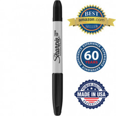 Маркер перманентный двусторонний SHARPIE (США) ЧЕРНЫЙ, Twin Tip, наконечники 0,9/0,5 мм, S0811100