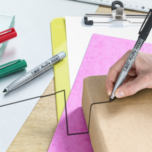 Маркер перманентный BIC Marking Fine ECOlutions, ЧЕРНЫЙ, круглый наконечник 1,1 мм, 8209022