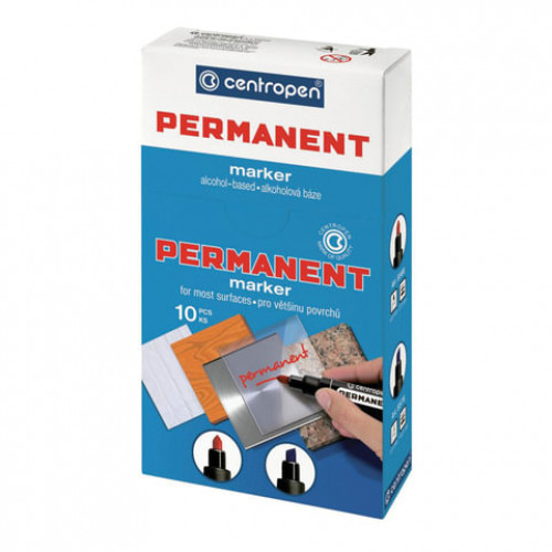 Маркер перманентный CENTROPEN 8576, КРАСНЫЙ, скошенный наконечник, 1-4,6 мм, 5 8576 0104