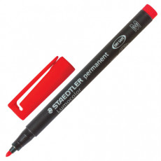 Маркер перманентный (нестираемый) STAEDTLER (Германия) Lumocolor, КРАСНЫЙ, круглый наконечник, 1 мм, 317-2