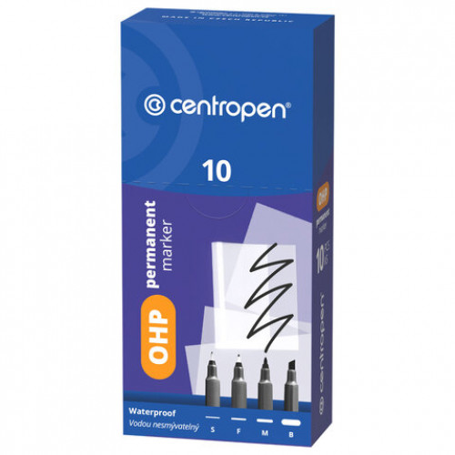 Маркер перманентный для любой гладкой поверхности ЧЕРНЫЙ CENTROPEN OHP, 1 мм, 2637,, 626370112