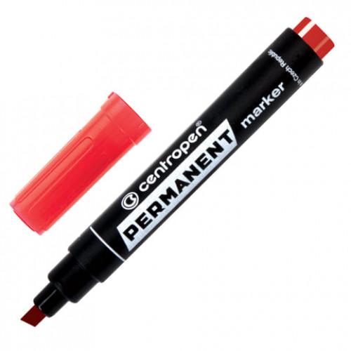 Маркер перманентный CENTROPEN 8576, КРАСНЫЙ, скошенный наконечник, 1-4,6 мм, 5 8576 0104