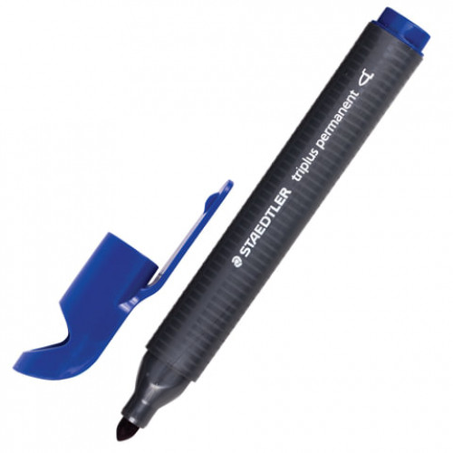 Маркер перманентный STAEDTLER (Германия) Triplus, СИНИЙ, трехгранный, круглый наконечник, 2 мм, 3552-3
