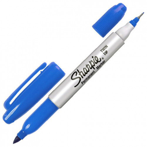 Маркер перманентный двусторонний SHARPIE (США) СИНИЙ, Twin Tip, наконечники 0,9 / 0,5 мм, S0811120