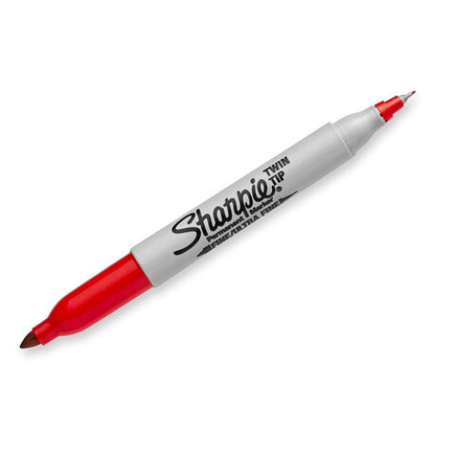 Маркер перманентный двусторонний SHARPIE (США) КРАСНЫЙ, Twin Tip, наконечники 0,9/0,5 мм, S0811110