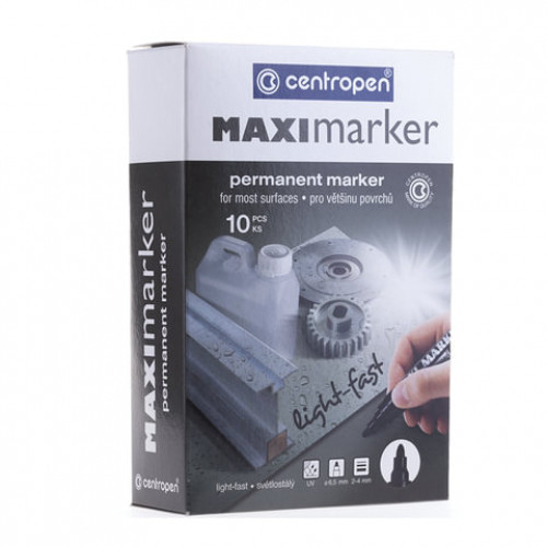 Маркер перманентный универсальный ЧЕРНЫЙ CENTROPEN Maxi Marker, 2-4 мм, 8936, 5 8936 0112