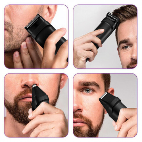 Триммер 4в1 KITFORT КТ-3140-3, 6 насадок, 20 установок длины 0,5-20мм, беспроводной,черный