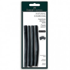 Уголь натуральный для рисования FABER-CASTELL, НАБОР 4 шт., Pitt, толщина 9-15 мм, 129498