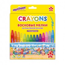 Восковые мелки утолщенные на масляной основе ЮНЛАНДИЯ ДОМИКИ, 24 цвета, 273091