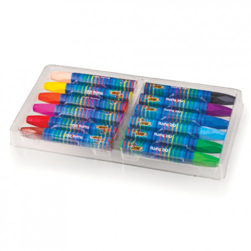 Восковые мелки утолщенные BIC Kids Wax Crayons, 12 цветов, на масляной основе, шестигранные, 926446