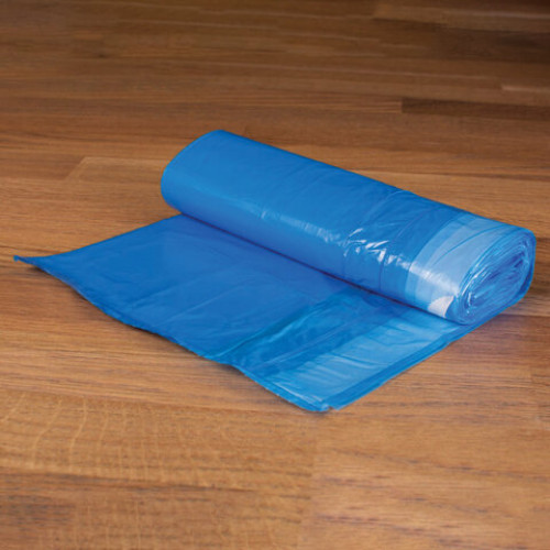 Мешки для мусора с завязками 60л, СУПЕРПЛОТНЫЕ, синие, в рулоне 20шт, ПНД, 18мкм, YOR, 902200