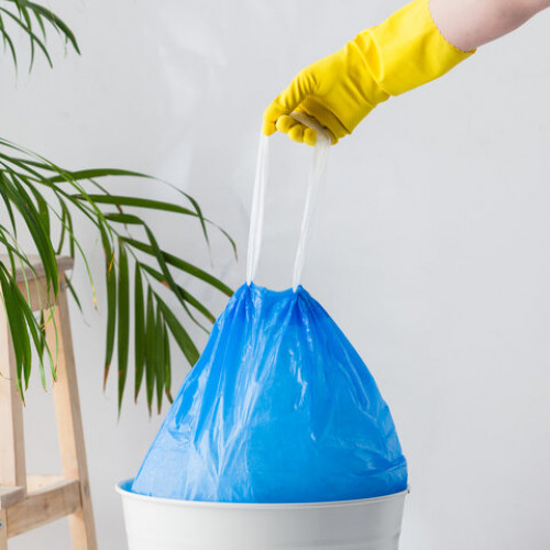 Мешки для мусора с завязками 60л, СУПЕРПЛОТНЫЕ, синие, в рулоне 20шт, ПНД, 18мкм, YOR, 902200