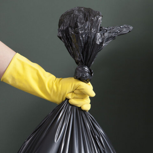 Мешки строительные для мусора 240л, СУПЕРПЛОТНЫЕ, черные, в рулоне 10шт, ПВД, 45мкм, YORK, 090920