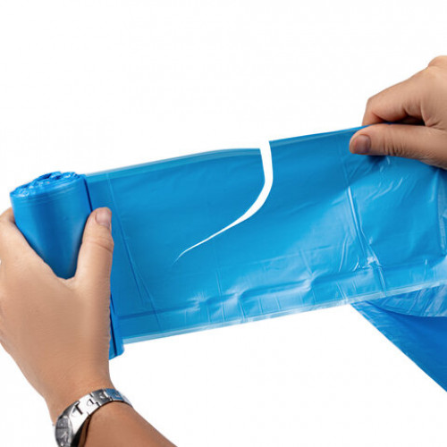 Мешки для мусора с ушками LAIMA ULTRA 35 л синие 30 шт. прочные, ПНД 11 мкм, 50х65 см, 607684