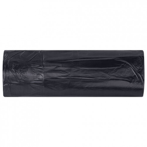 Мешки для мусора с завязками 180л черные в рулоне 5 штук прочные, ПВД 45 мкм, 90x115см, LAIMA, 702676