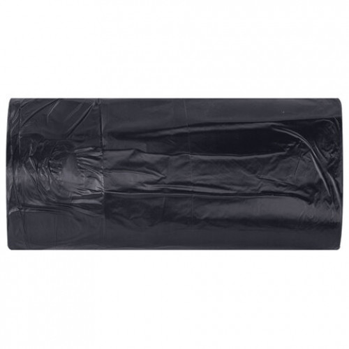 Мешки для мусора 30л черные в рулоне 50 штук сверхпрочные, ПВД 30 мкм, 50x58см, LAIMA, 702650