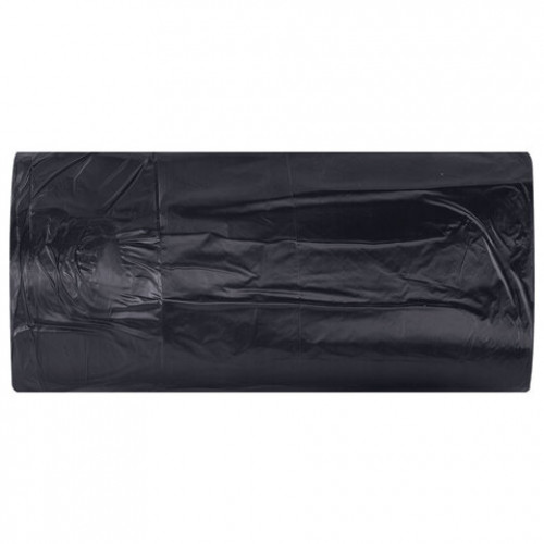 Мешки для мусора 60л черные в рулоне 50 штук особо прочные, ПВД 30 мкм, 60x90см, LAIMA, 702656