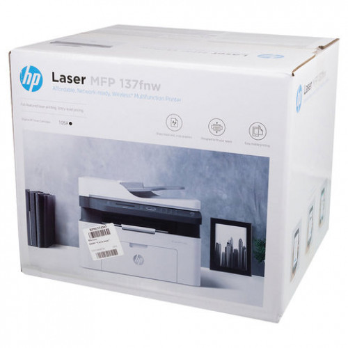 МФУ лазерное HP Laser 137fnw 4 в 1, А4, 20 стр/мин, 10000 стр/мес, АПД, Wi-Fi, сетевая карта, 4ZB84A