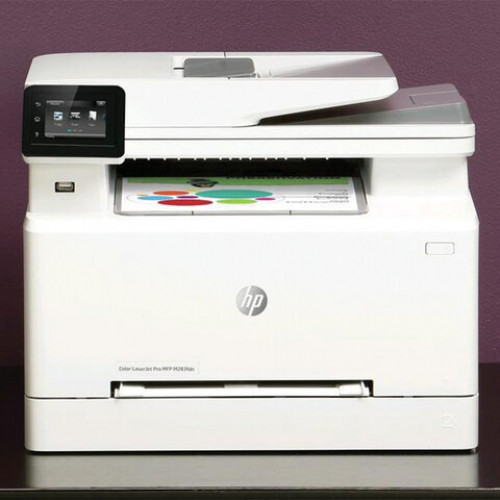 МФУ лазерное ЦВЕТНОЕ HP Color LaserJet Pro M283fdn 4 в 1, 21 стр./мин, 40000 стр./месяц, ДУПЛЕКС, АПД, Wi-Fi, сетевая карта, 7KW74A