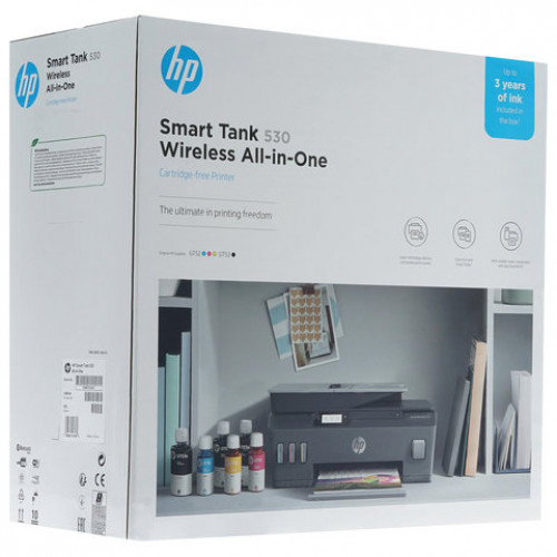 МФУ струйное HP Smart Tank 530 3 в 1, А4, 11 стр/мин, Wi-Fi, АПД, Bluetooth, сетевая карта, СНПЧ, 4SB24A