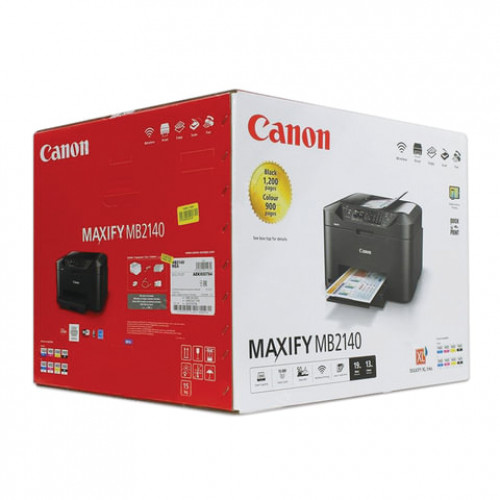 МФУ струйное CANON MAXIFY MB2140 (принтер, сканер, копир, факс), А4, 600х1200, 19 стр./мин., 20000 стр./мес., ДУПЛЕКС, Wi-Fi, с/к, 0959C007