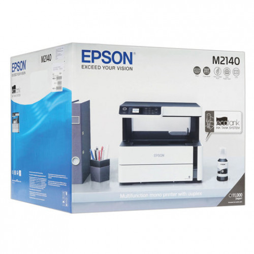 МФУ струйное монохромное EPSON M2140, 3 в 1, А4, 39 стр./мин, 1200х2400, ДУПЛЕКС, C11CG27405