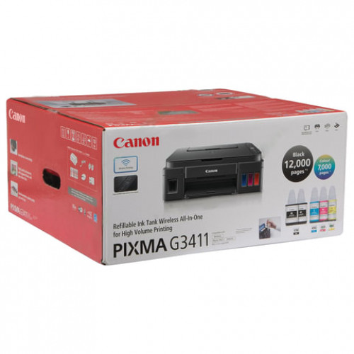 МФУ струйное CANON PIXMA G3411, 3 в 1, А4, 8,8 изобр./мин., 4800х1200 dpi, Wi-Fi, СНПЧ, 2315C025